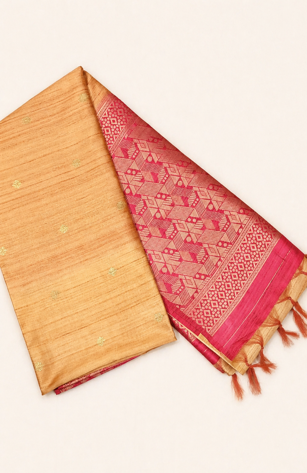 Liora SunGold – Rani Pink Weave Saree